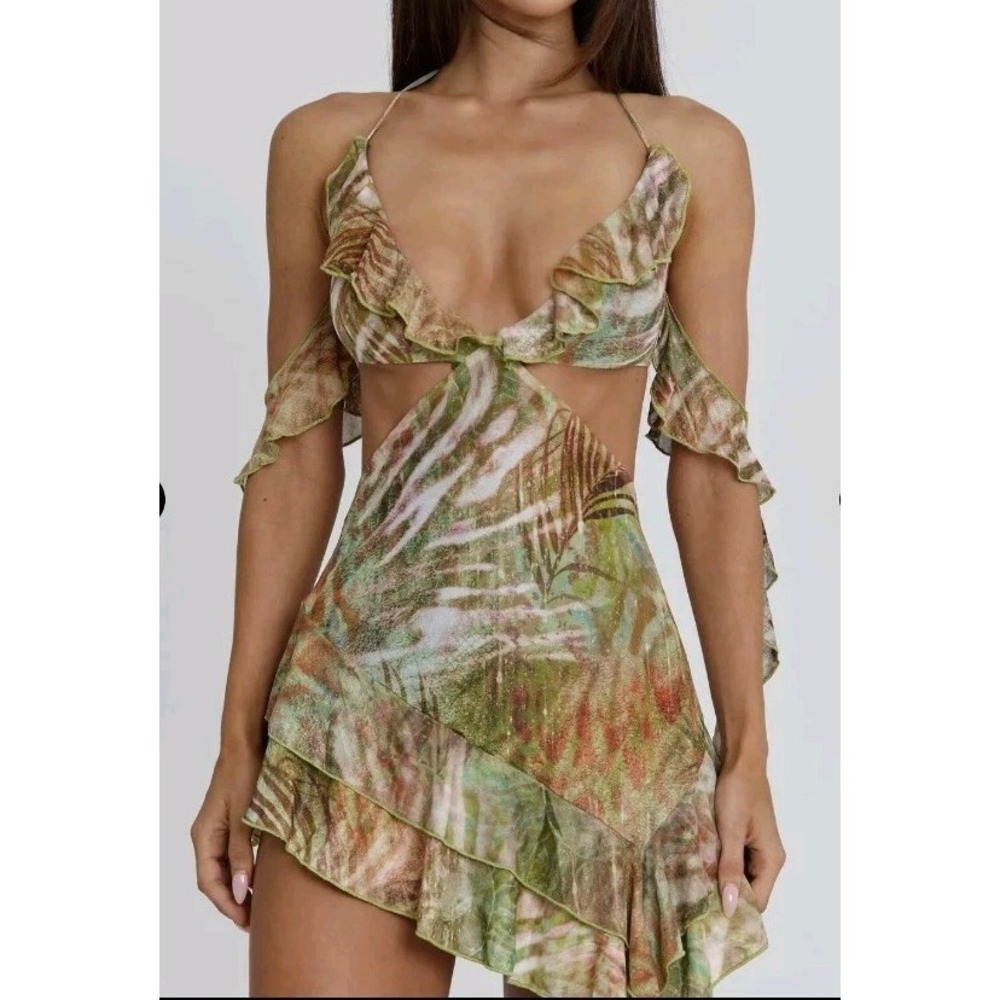 Outcast Lola Mini Dress Lagrono Sage Size S NWT $99
